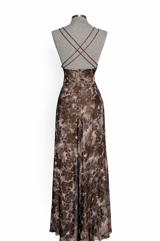 - Vestido largo seda • Talla XXL