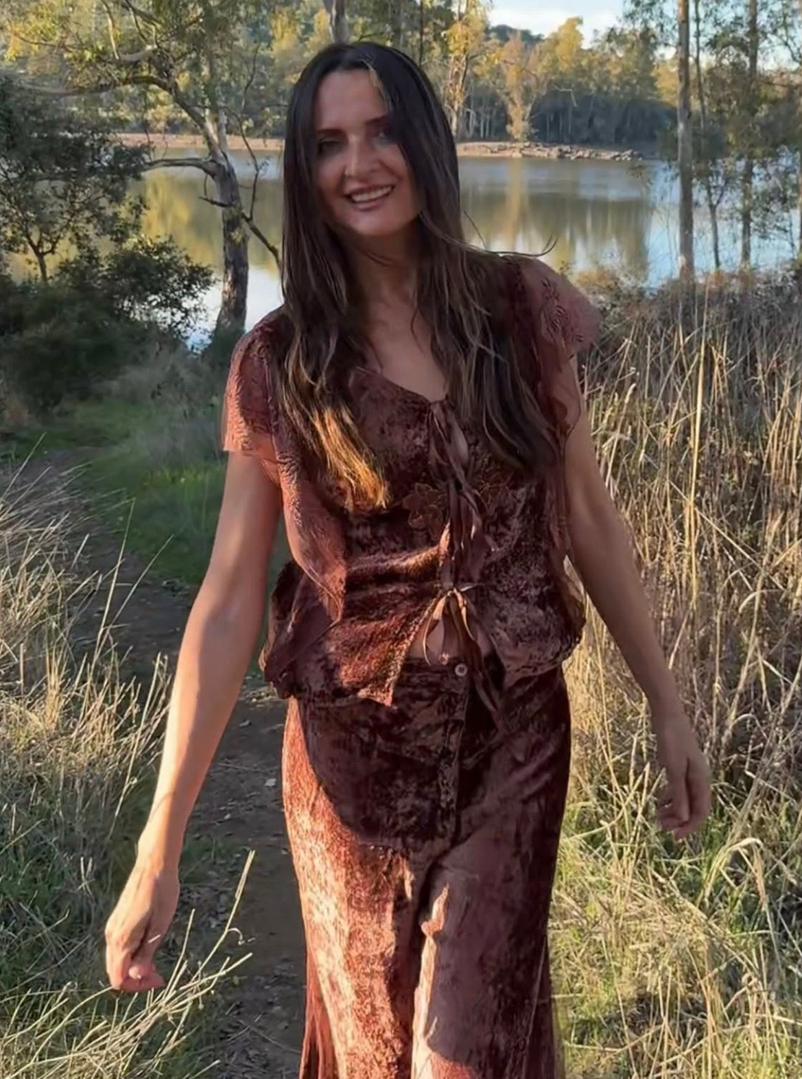 Conjunto vintage terciopelo • Talla M