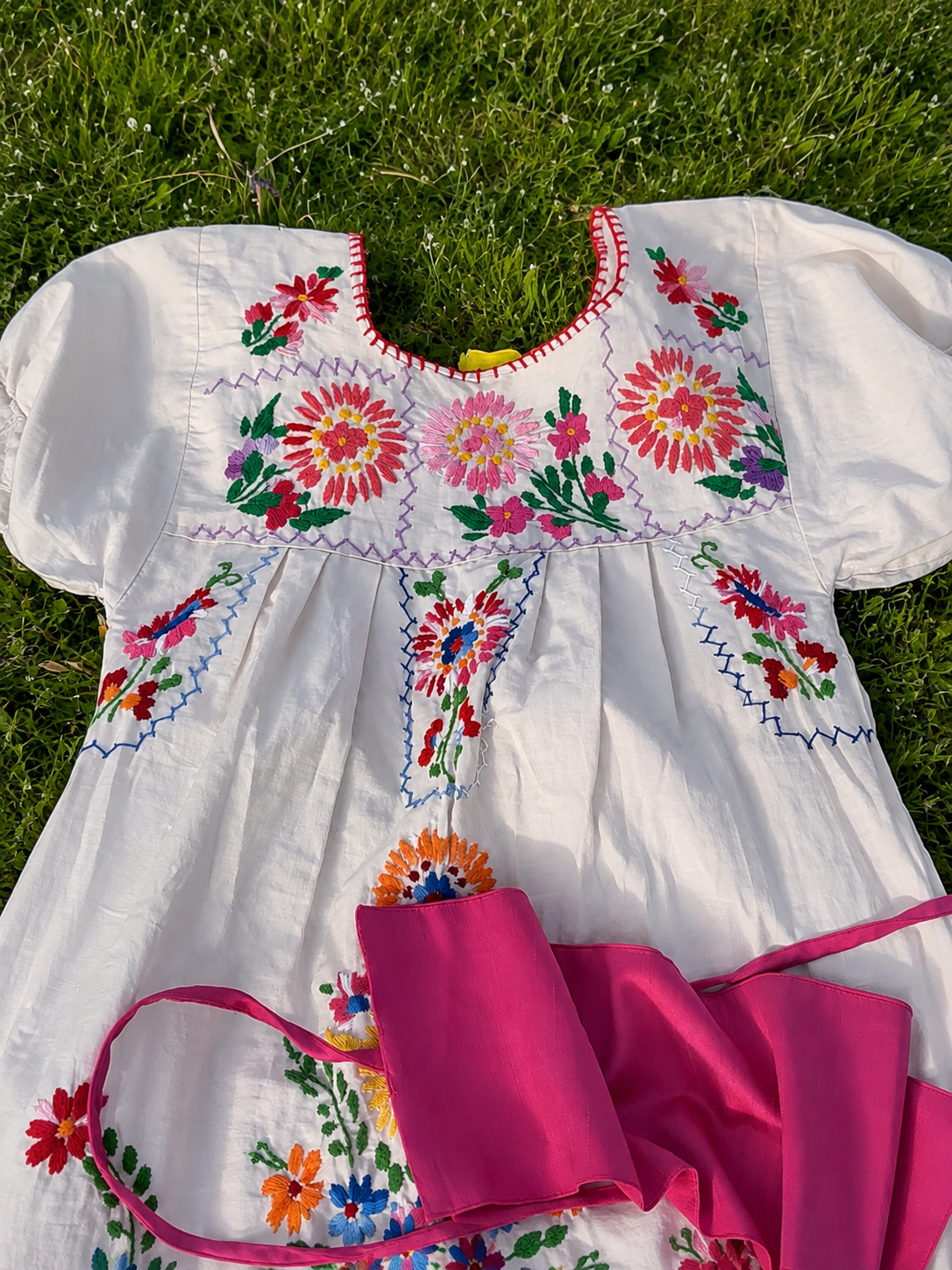 Vestido tradicional manta mexicana • Talla S