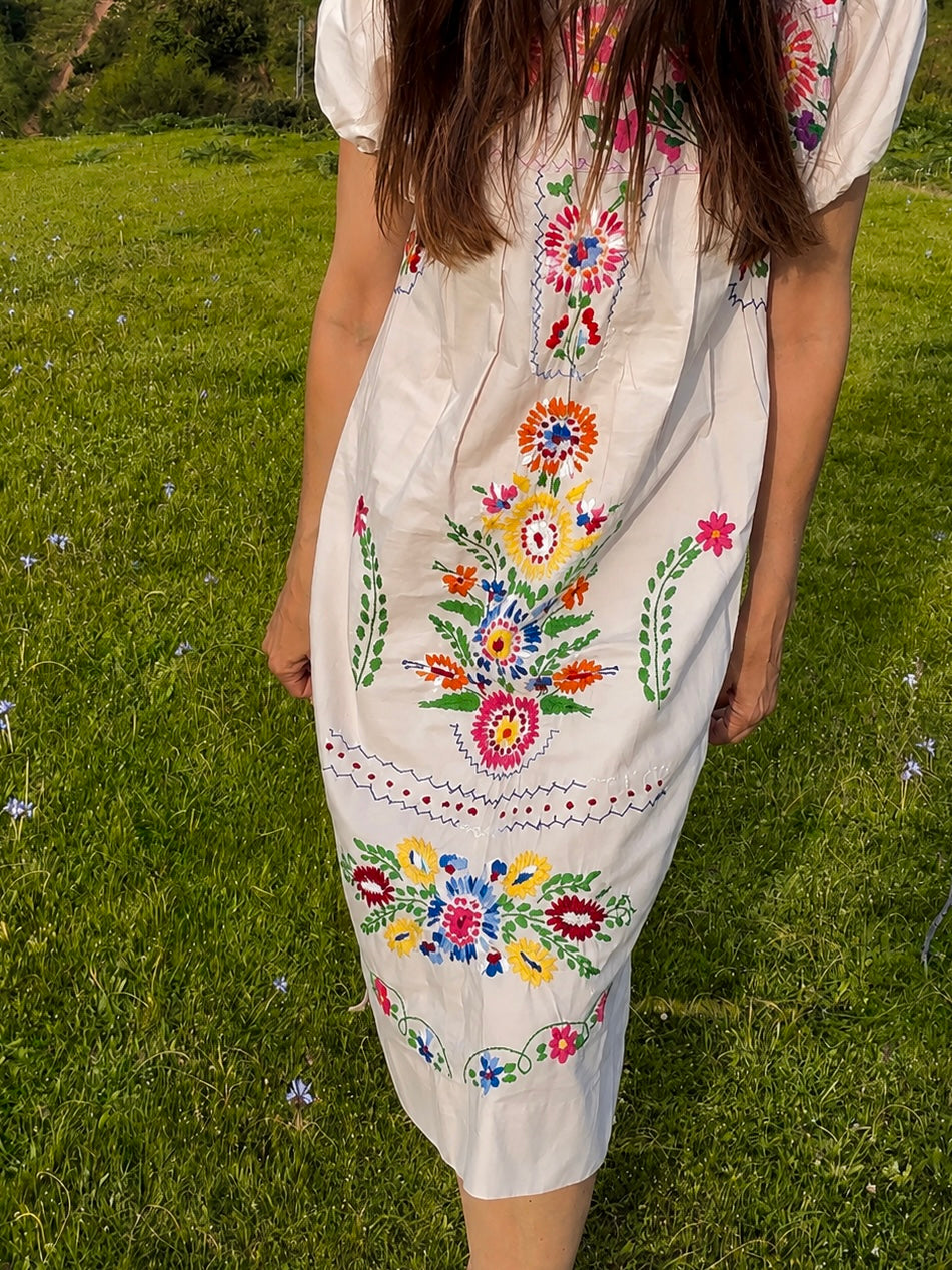 Vestido tradicional manta mexicana • Talla S