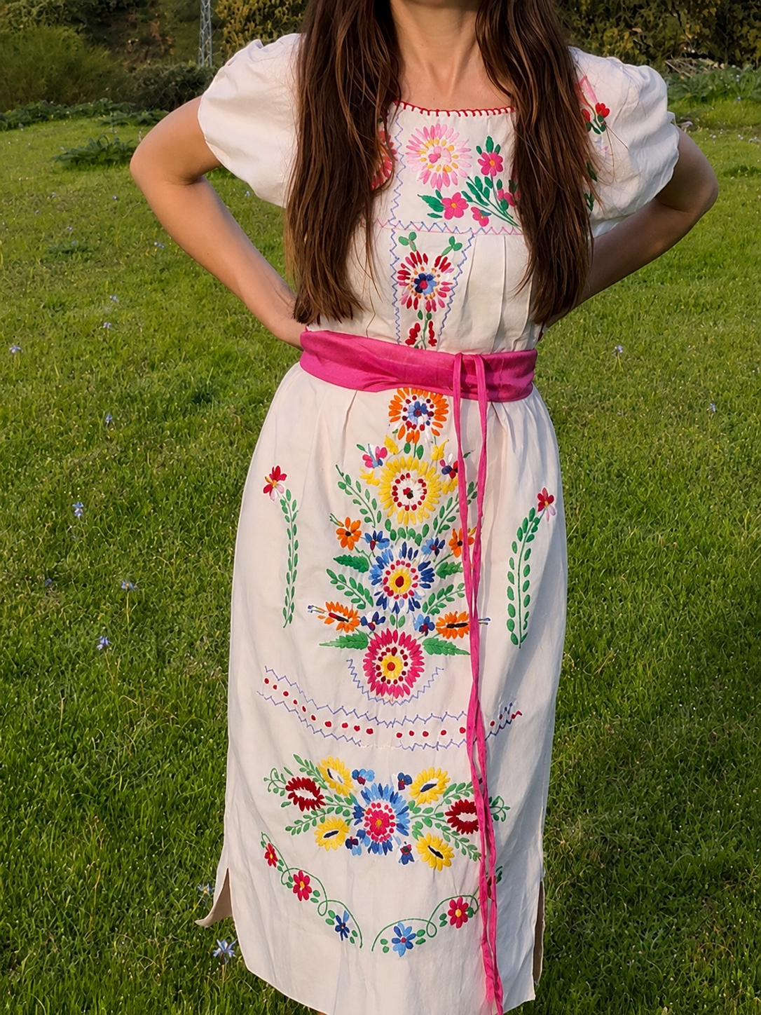 Vestido tradicional manta mexicana • Talla S