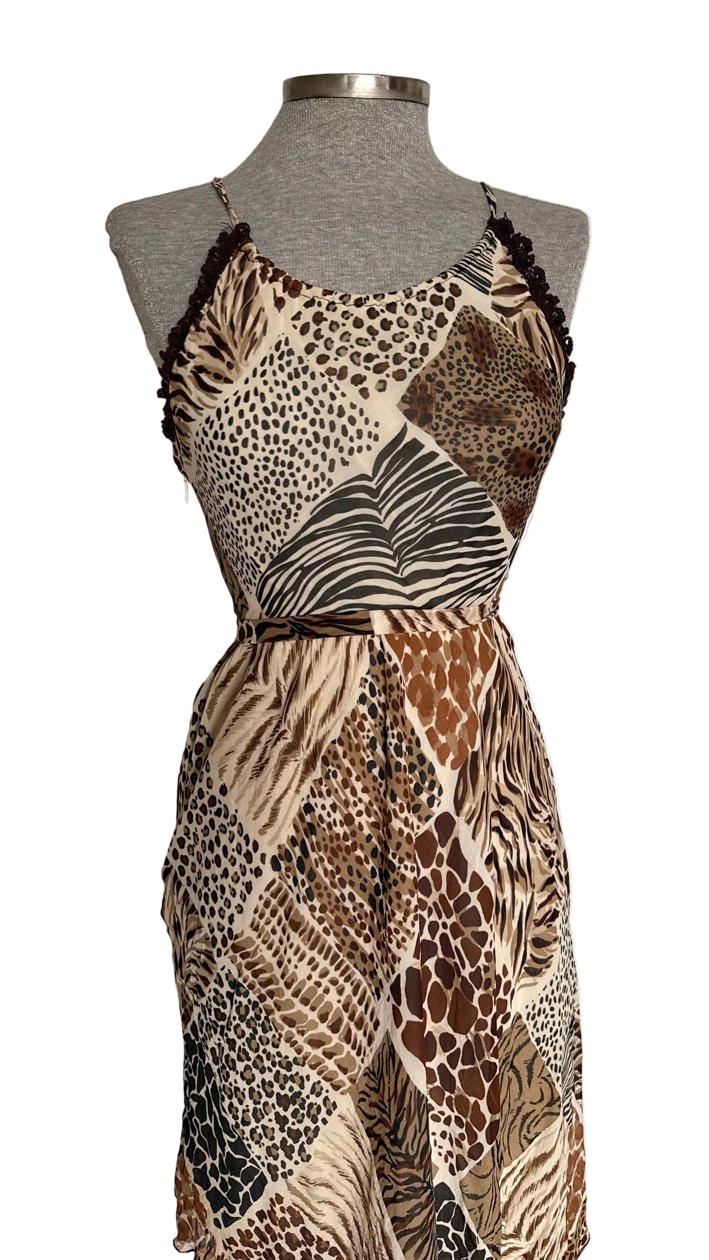 - Vestido seda animal print Moschino • Talla S