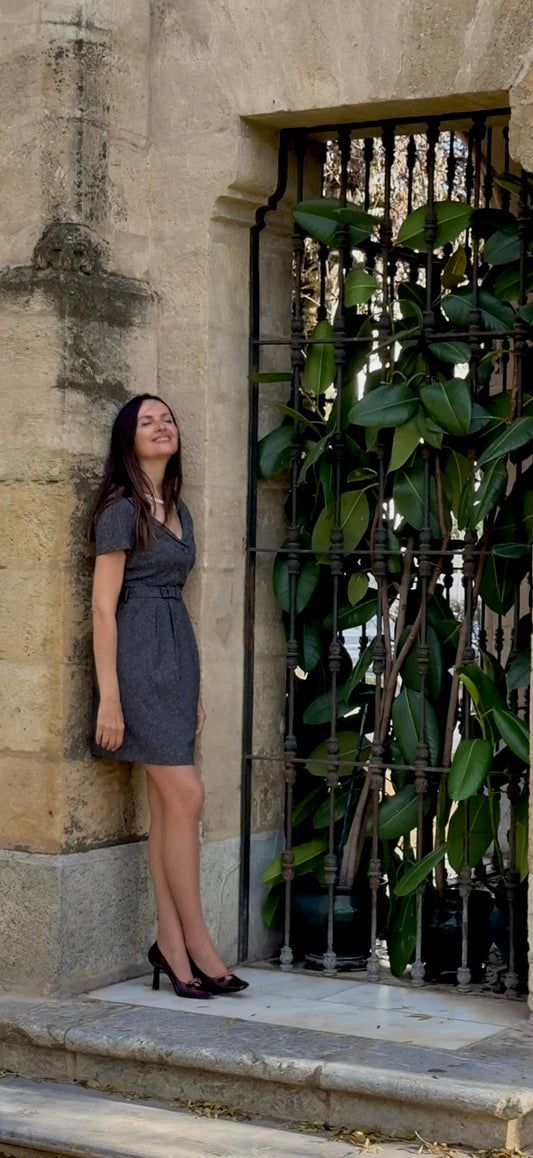 Vestido vintage escote surplice Adolfo Domínguez • Talla S