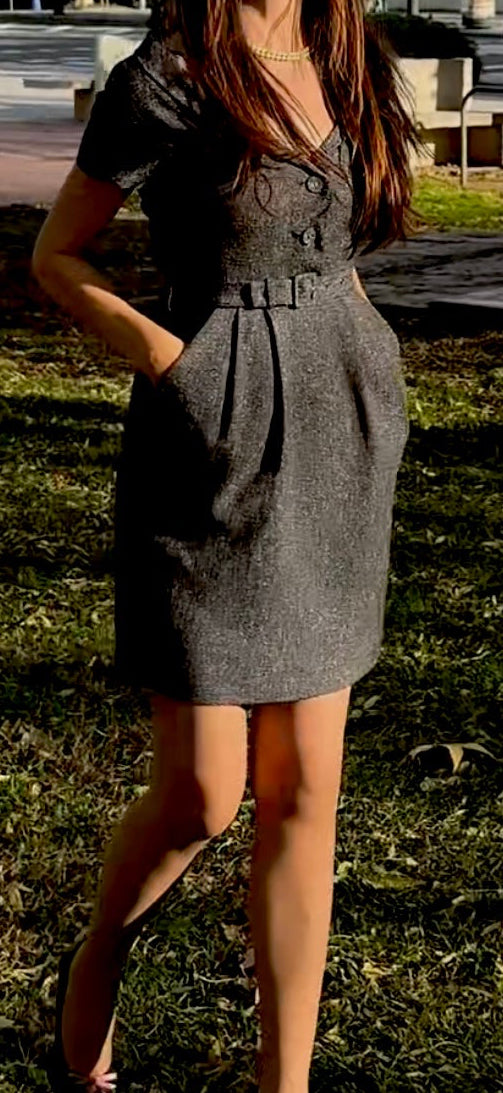 Vestido vintage escote surplice Adolfo Domínguez • Talla S