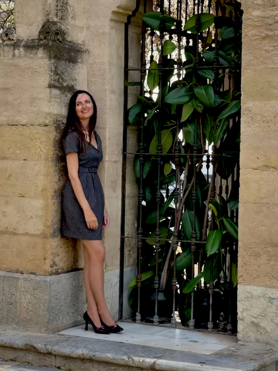 Vestido vintage escote surplice Adolfo Domínguez • Talla S
