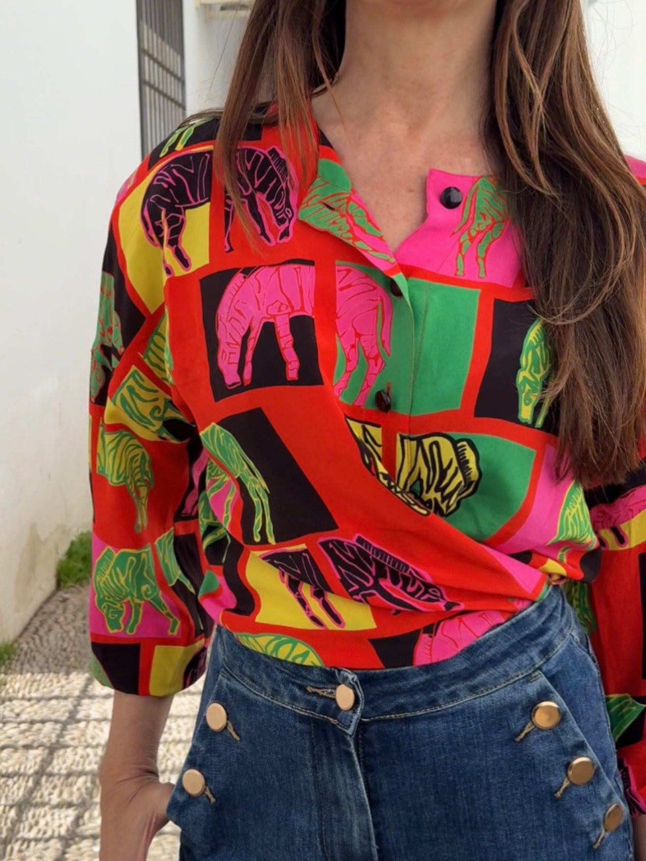 Blusa vintage seda Escada by Margaretha Ley • Talla XL