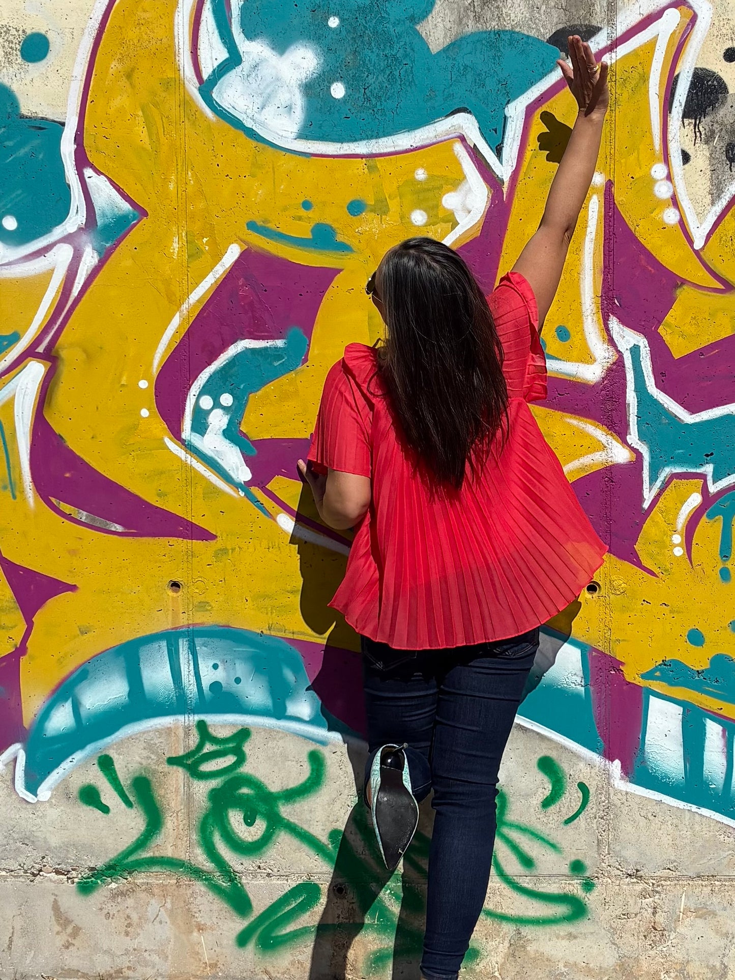 Blusa plisada coral Sézane • Talla XL