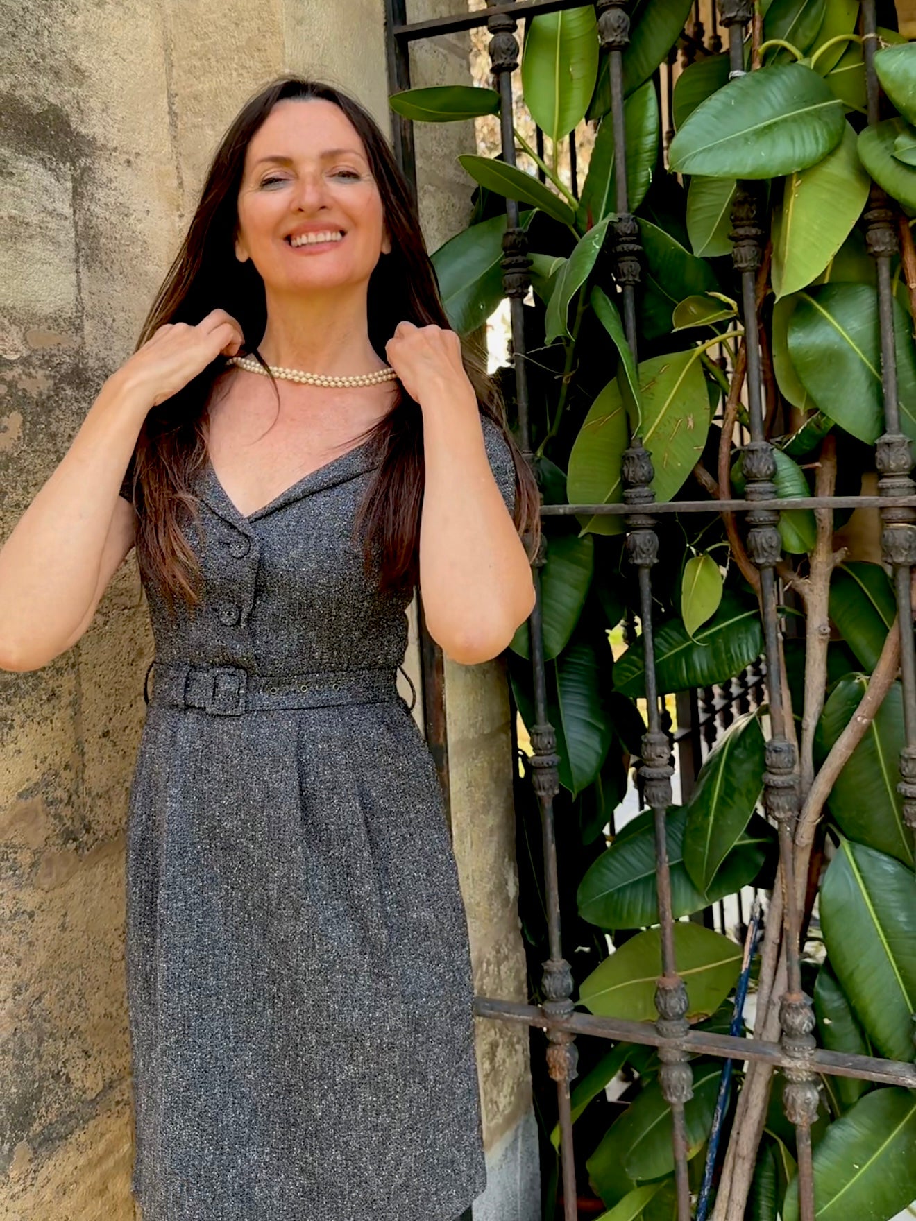 Vestido vintage escote surplice Adolfo Domínguez • Talla S