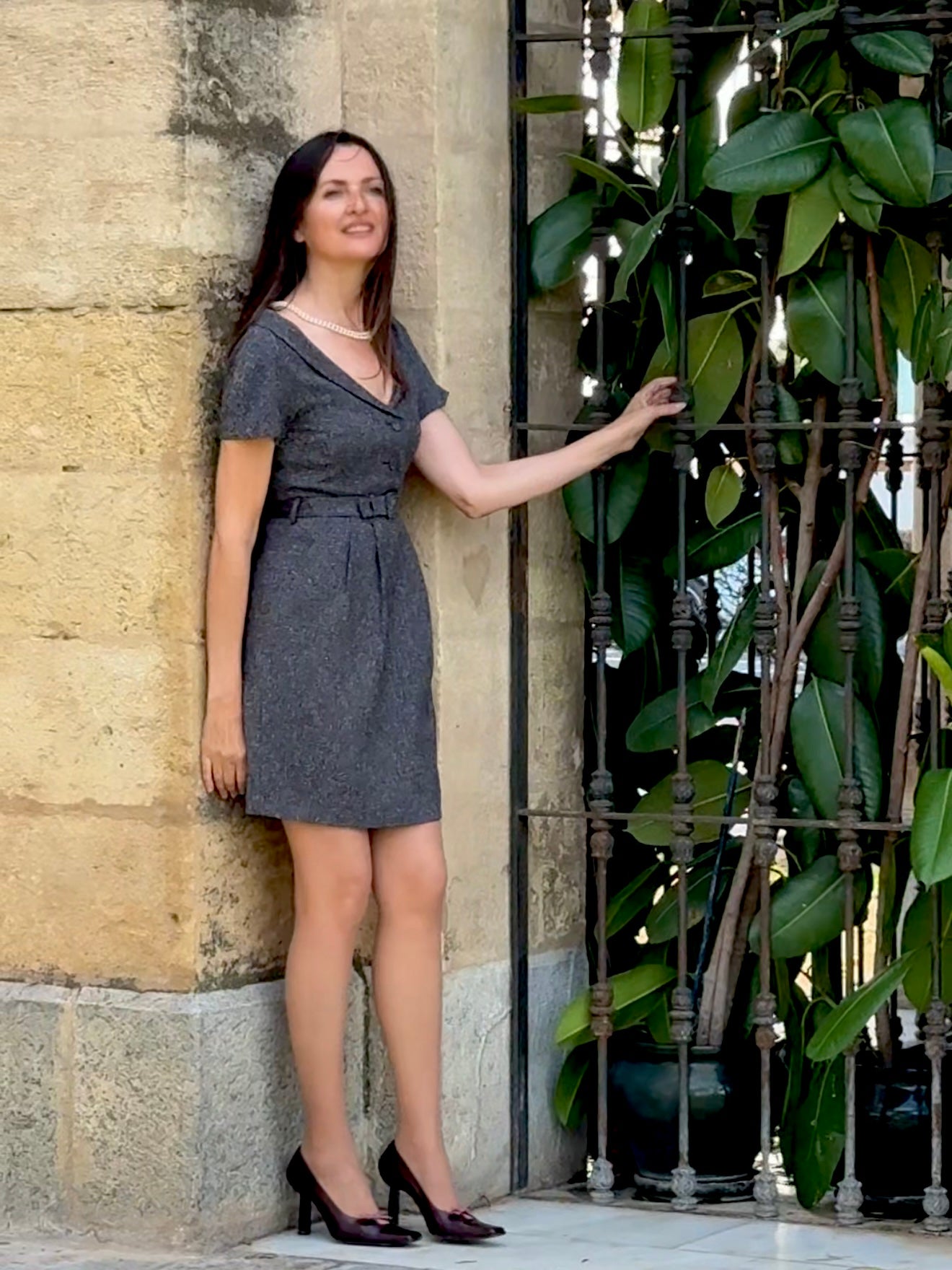 Vestido vintage escote surplice Adolfo Domínguez • Talla S