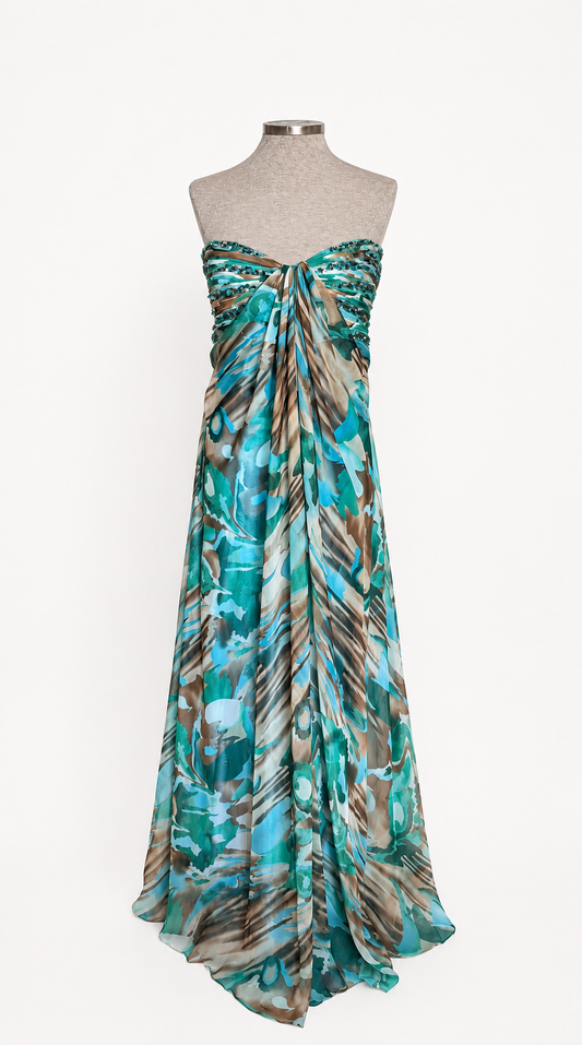 Vestido gala Dynasty London turquesa • Talla 3XL