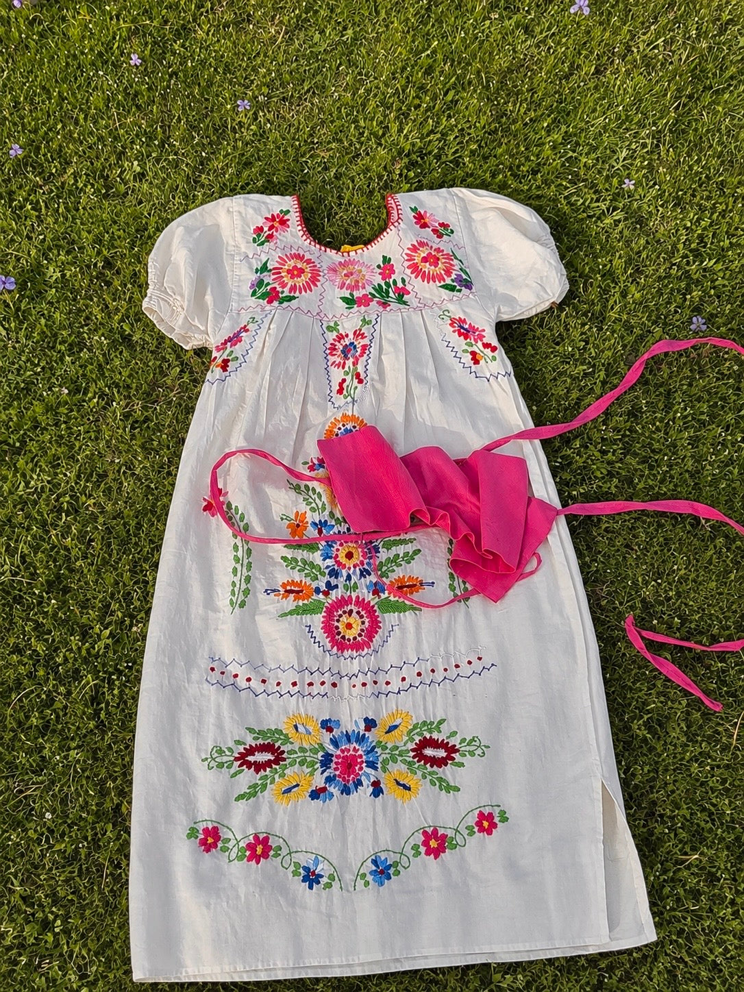 Vestido tradicional manta mexicana • Talla S