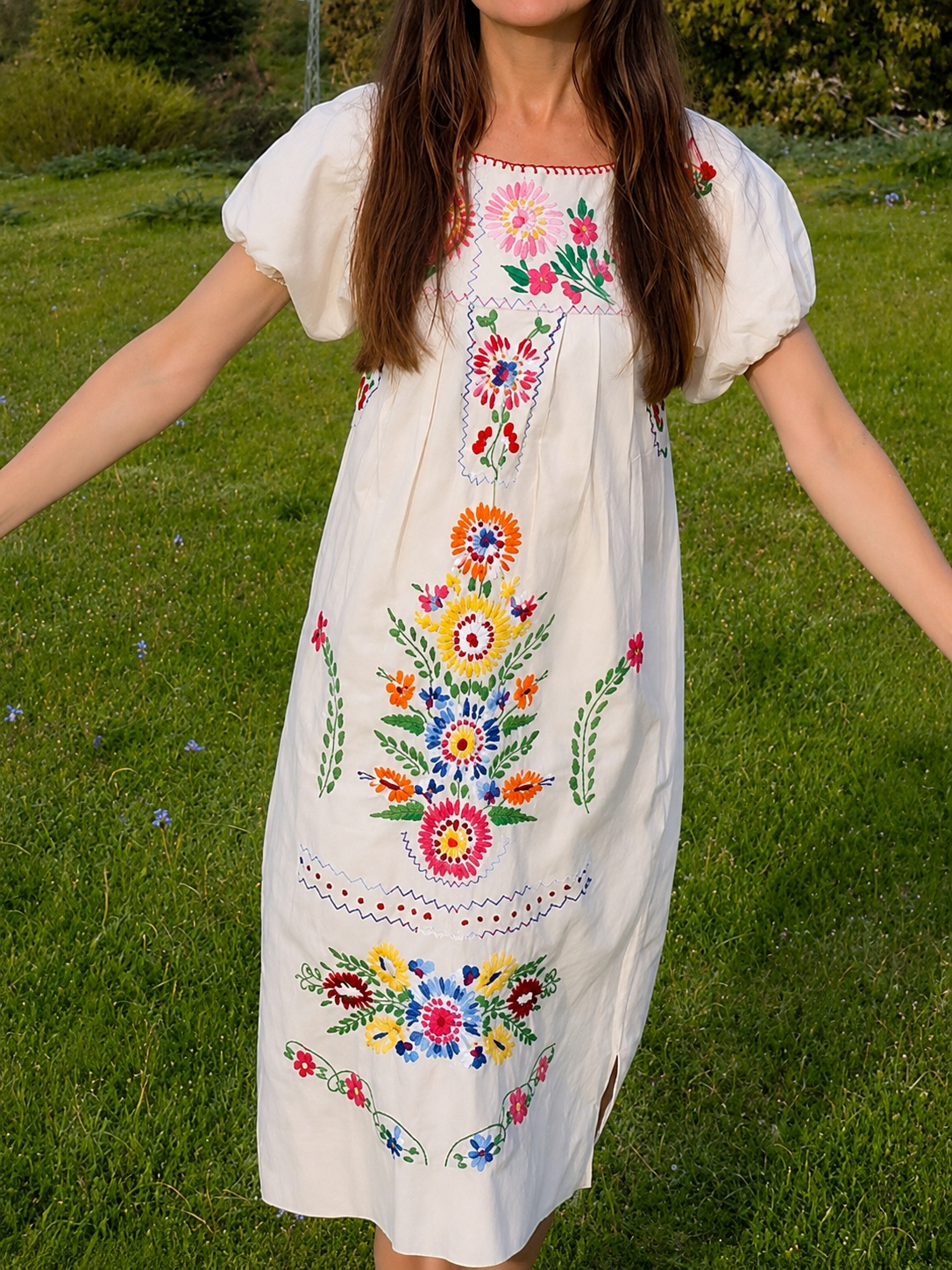 Vestido tradicional manta mexicana • Talla S