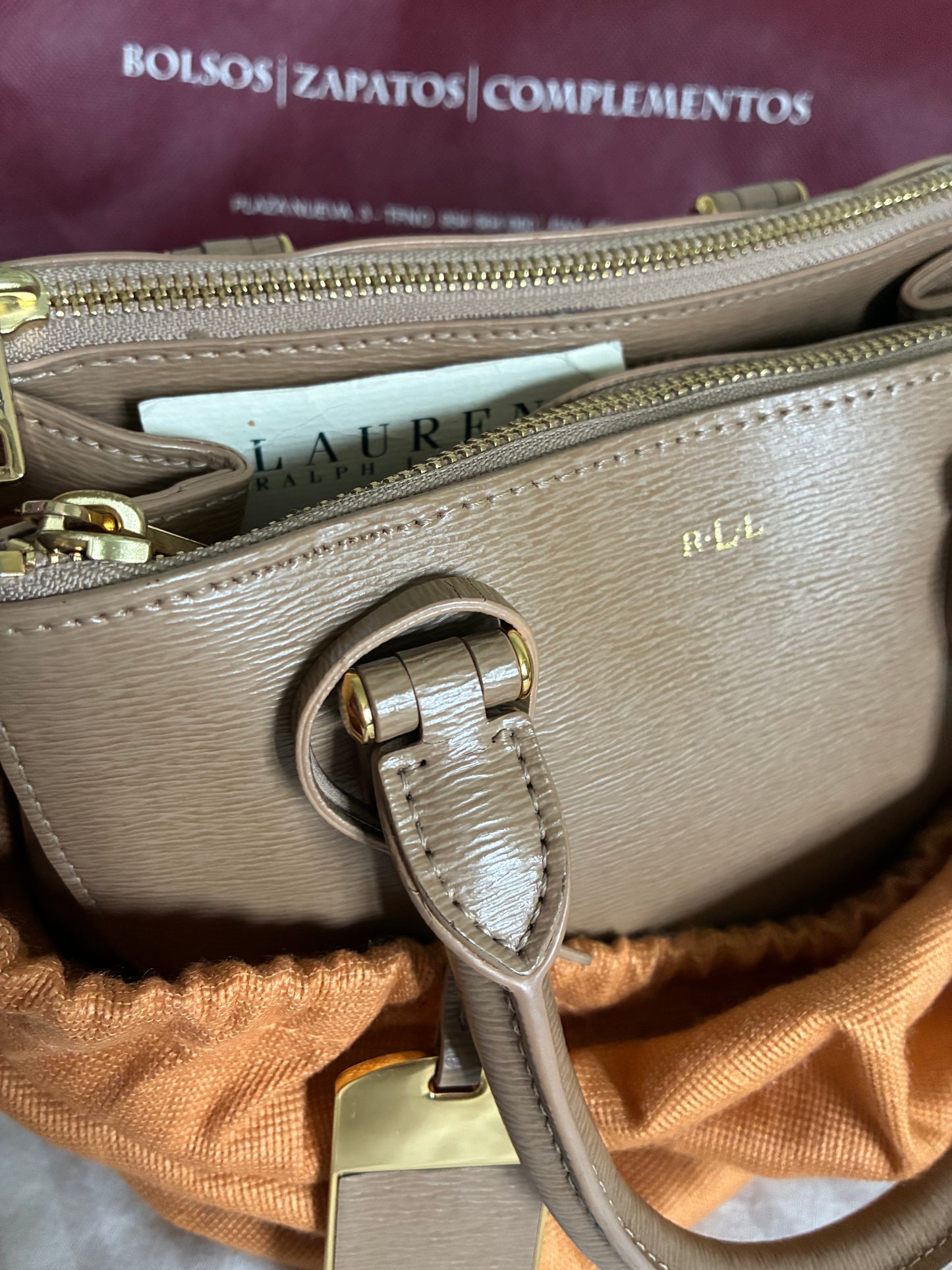 - Bolso satchel Lauren Ralph Lauren