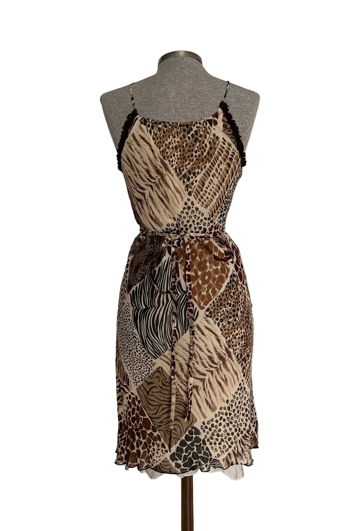 - Vestido seda animal print Moschino • Talla S