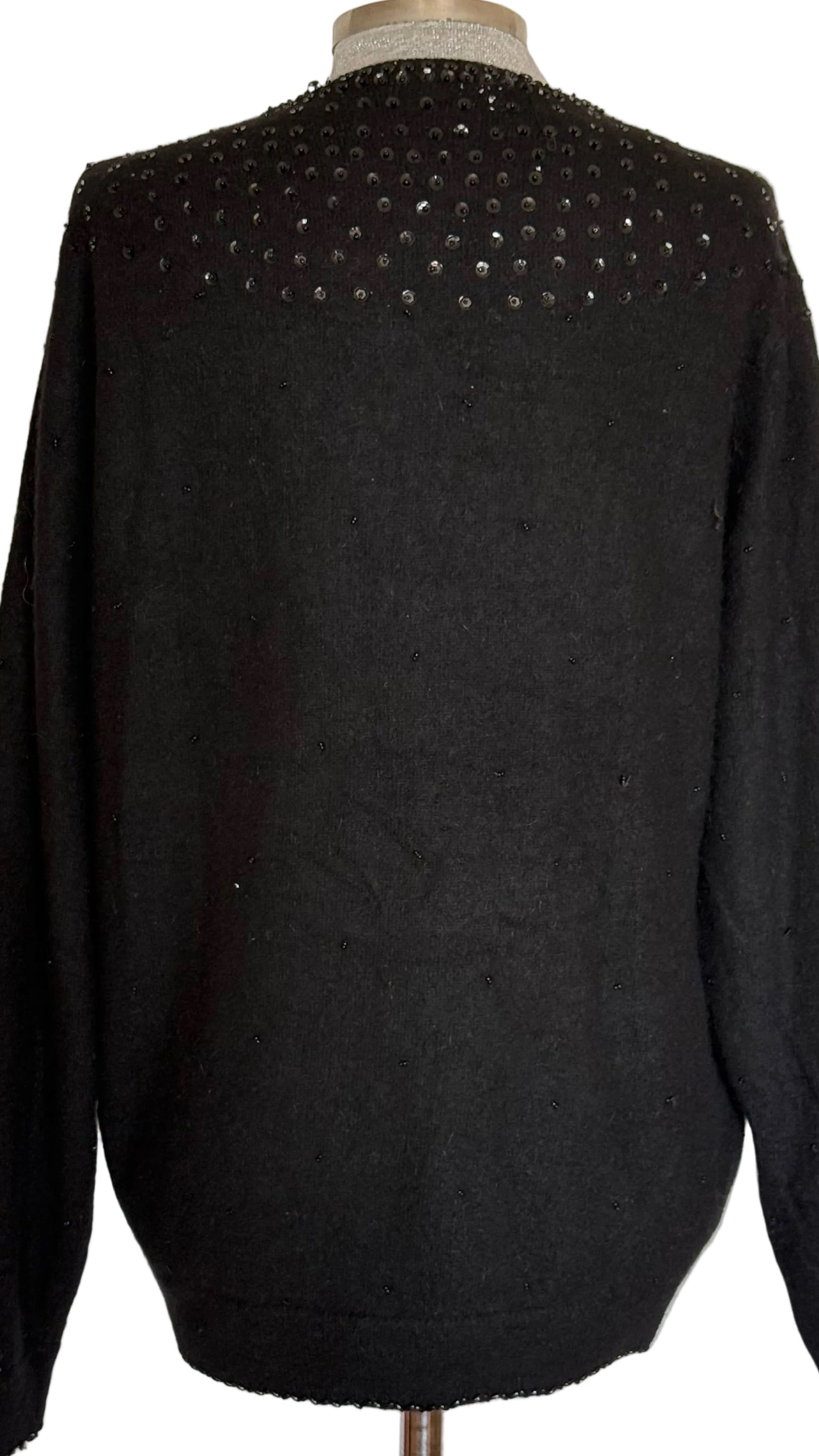 Chaqueta vintage bordada a mano lana angora • Talla XXL