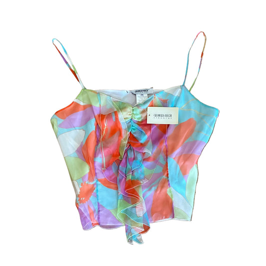 - Top vintage seda Georges Rech • Talla 3XL