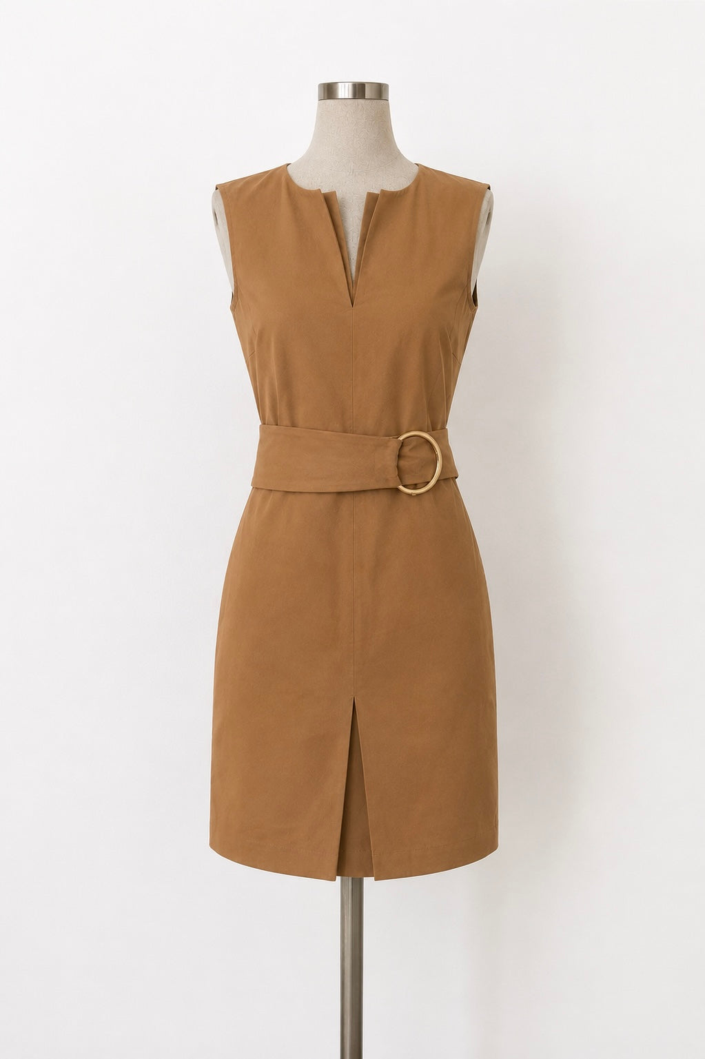 Vestido camel cinturón Carolina Herrera • Talla S