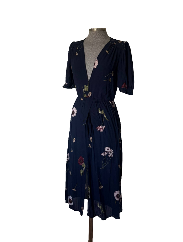 Vestido floral azul marino Reformation • Talla S