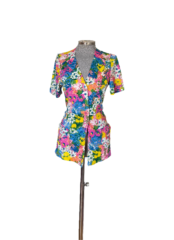 Chaqueta vintage floral Maille France • Talla M