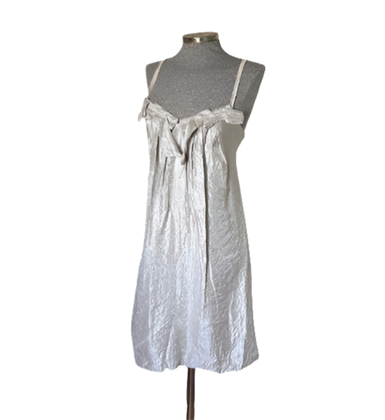 Vestido plateado Mango • Talla L