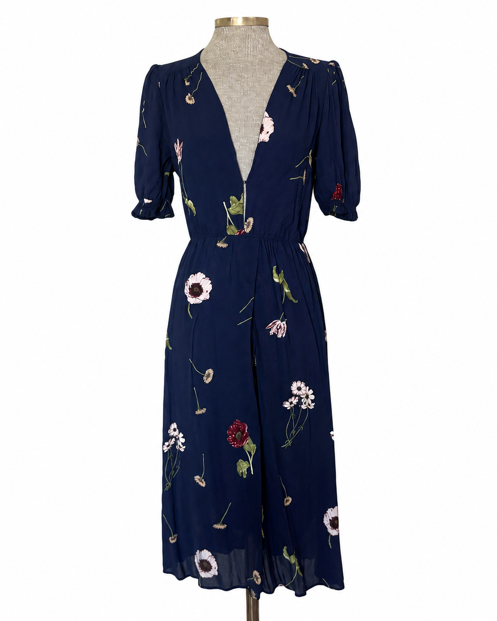 Vestido floral azul marino Reformation • Talla S
