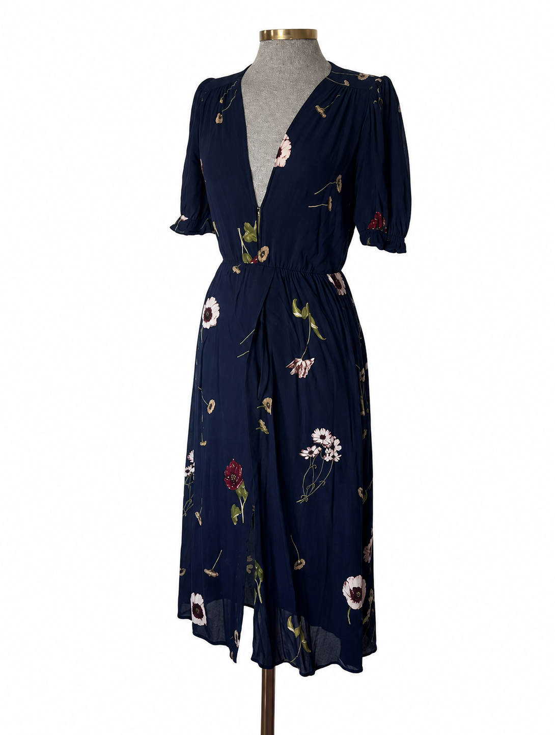 Vestido floral azul marino Reformation • Talla S