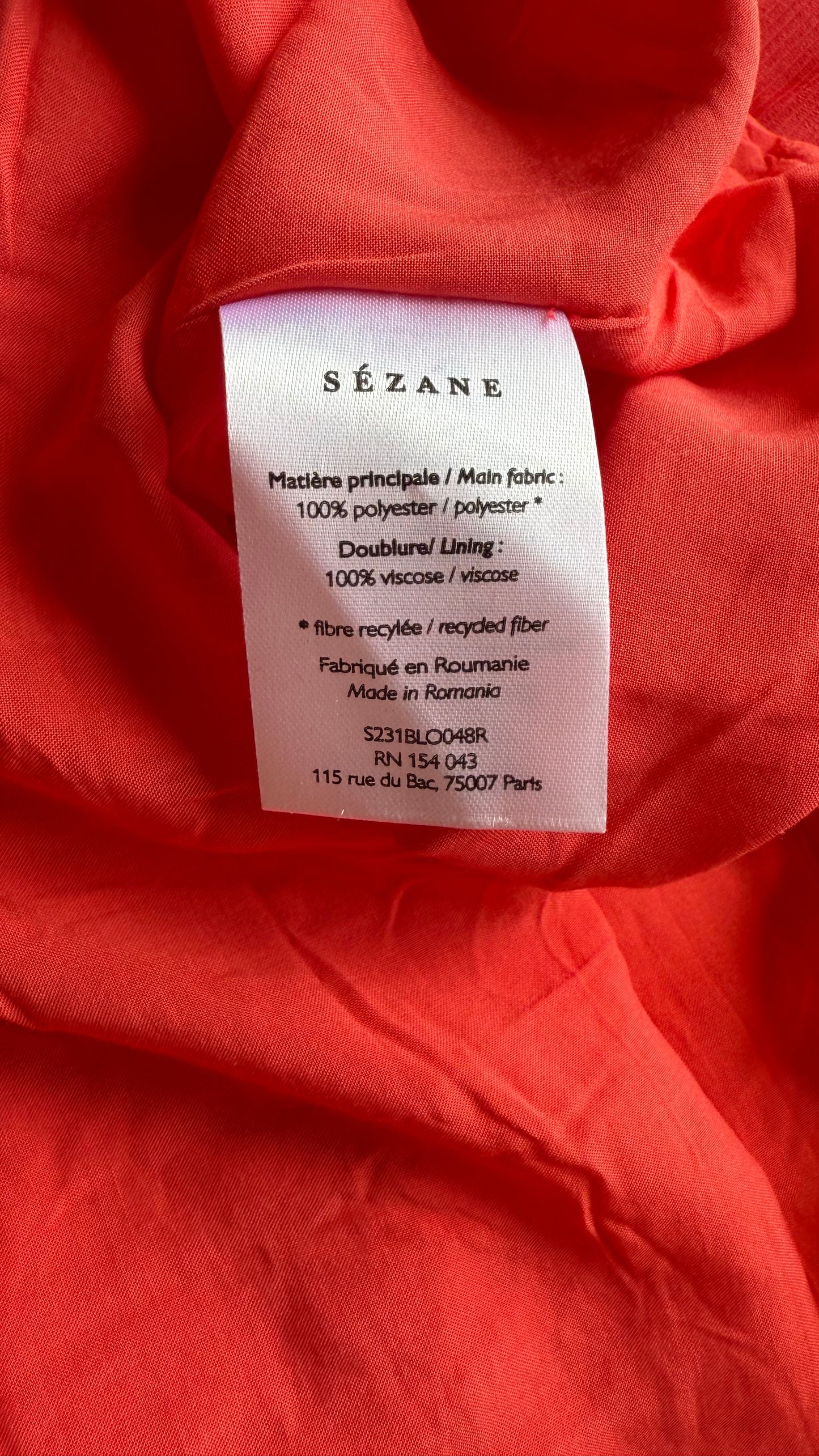 Blusa plisada coral Sézane • Talla XL