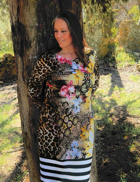 Vestido animal print Frank Lyman • Talla 4XL