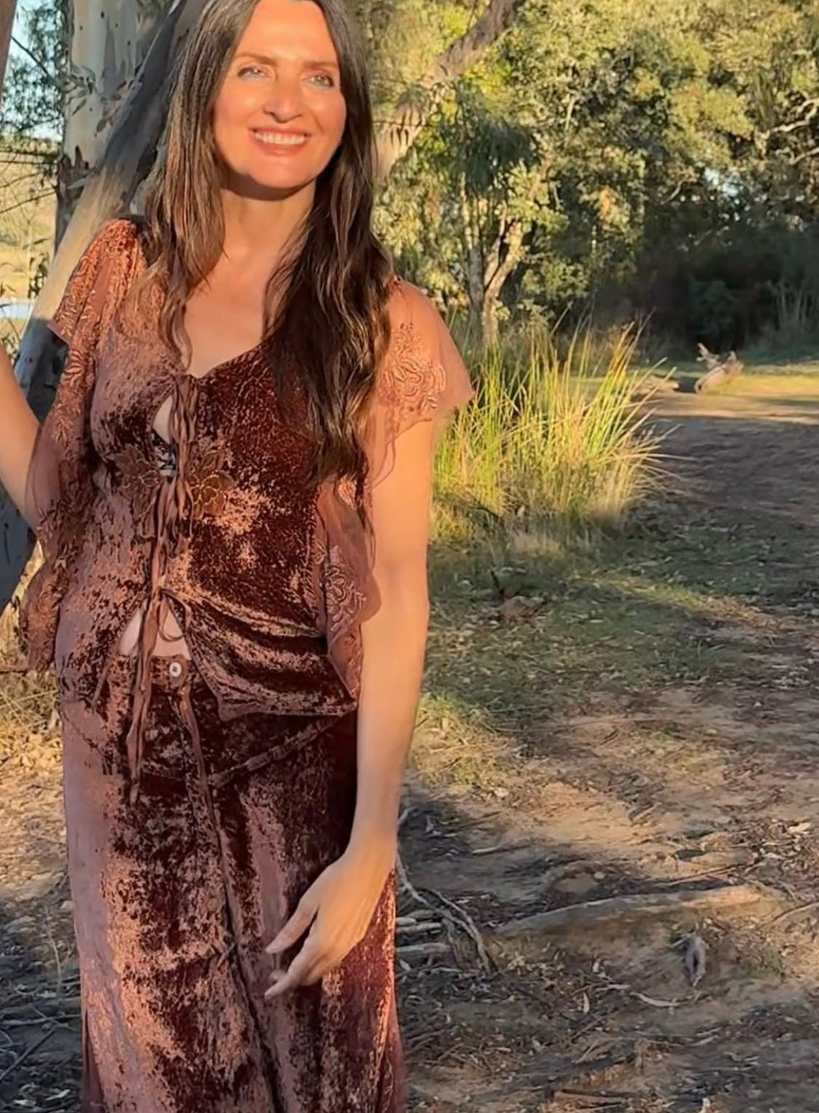 Conjunto vintage terciopelo • Talla M