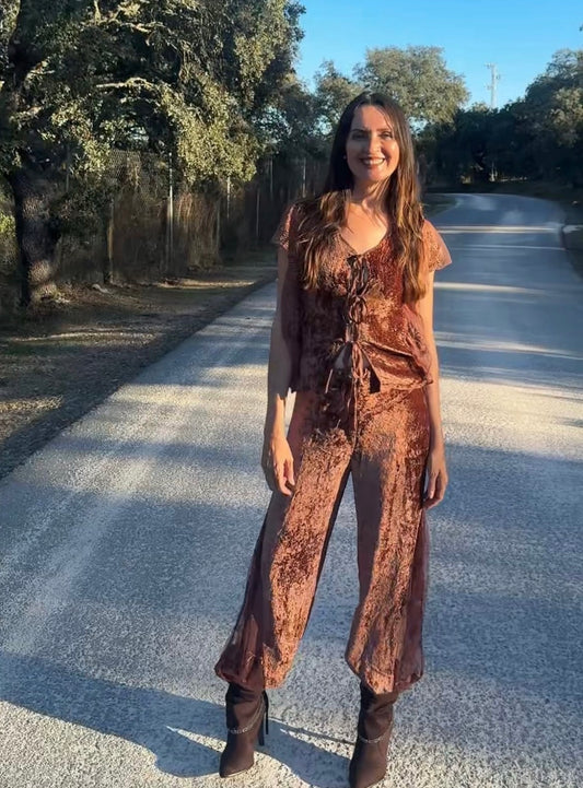 Conjunto vintage terciopelo • Talla M