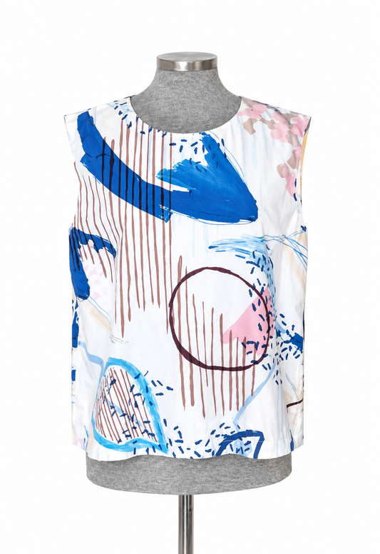 Top estampado azul manga sisa COS • Talla M