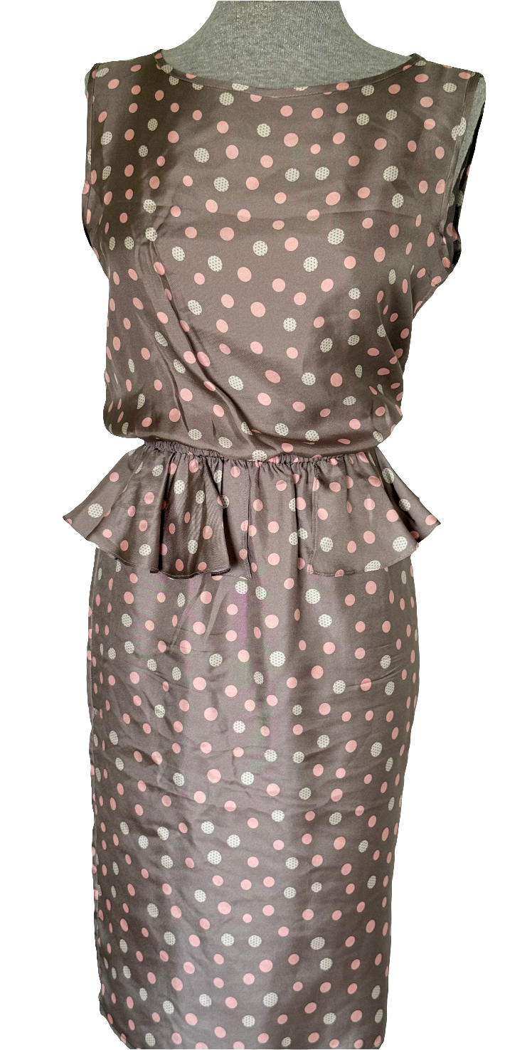 Vestido seda péplum Dolores Promesas Earth • Talla M