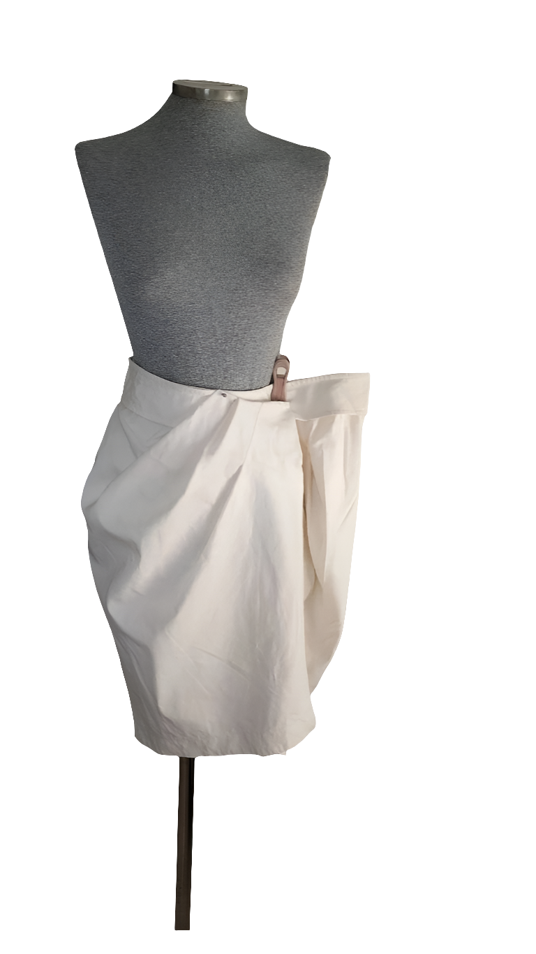 Falda vintage drapeada seda Max Mara • Talla XXL