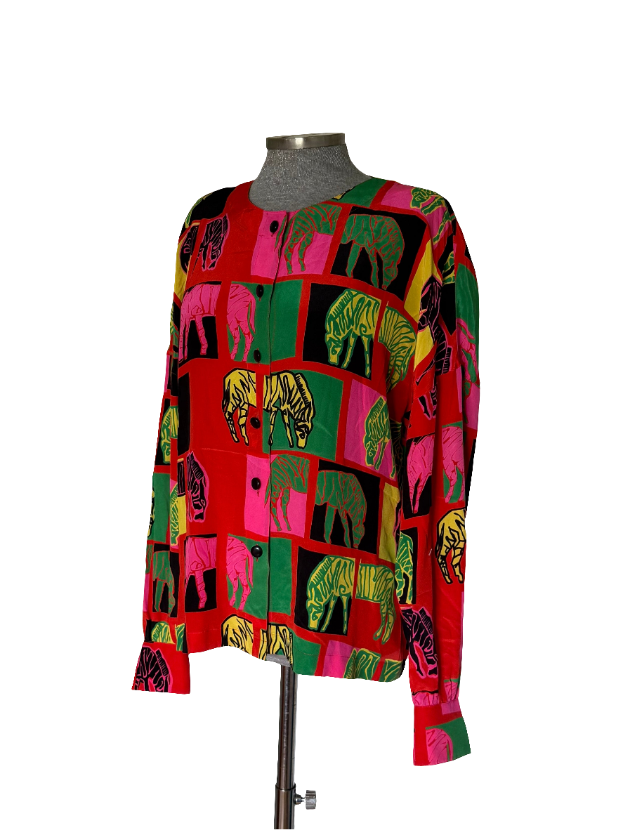 Blusa vintage seda Escada by Margaretha Ley • Talla XL