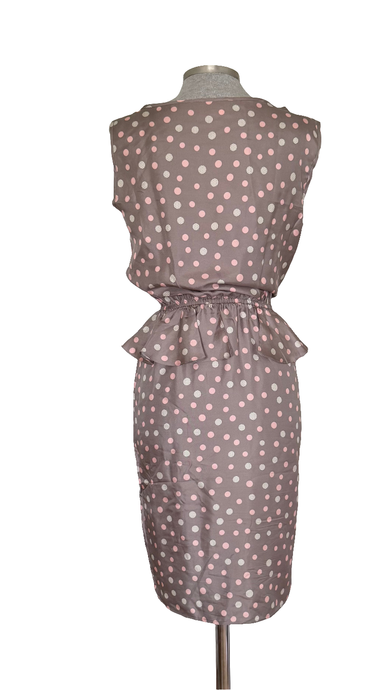 Vestido seda péplum Dolores Promesas Earth • Talla M