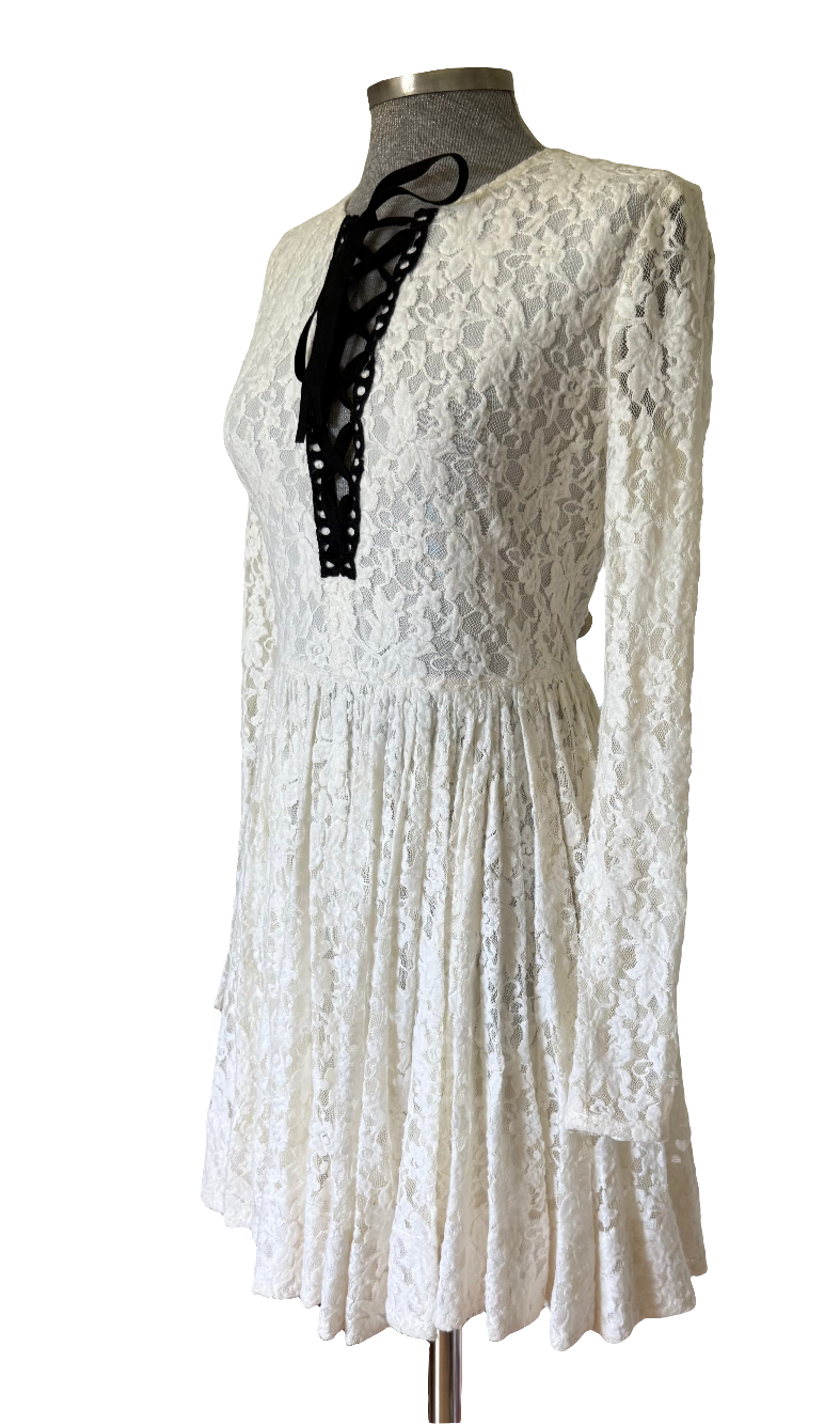 Vestido encaje Robby Ecru Maje • Talla S