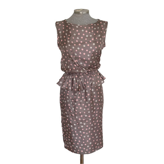 Vestido seda péplum Dolores Promesas Earth • Talla M