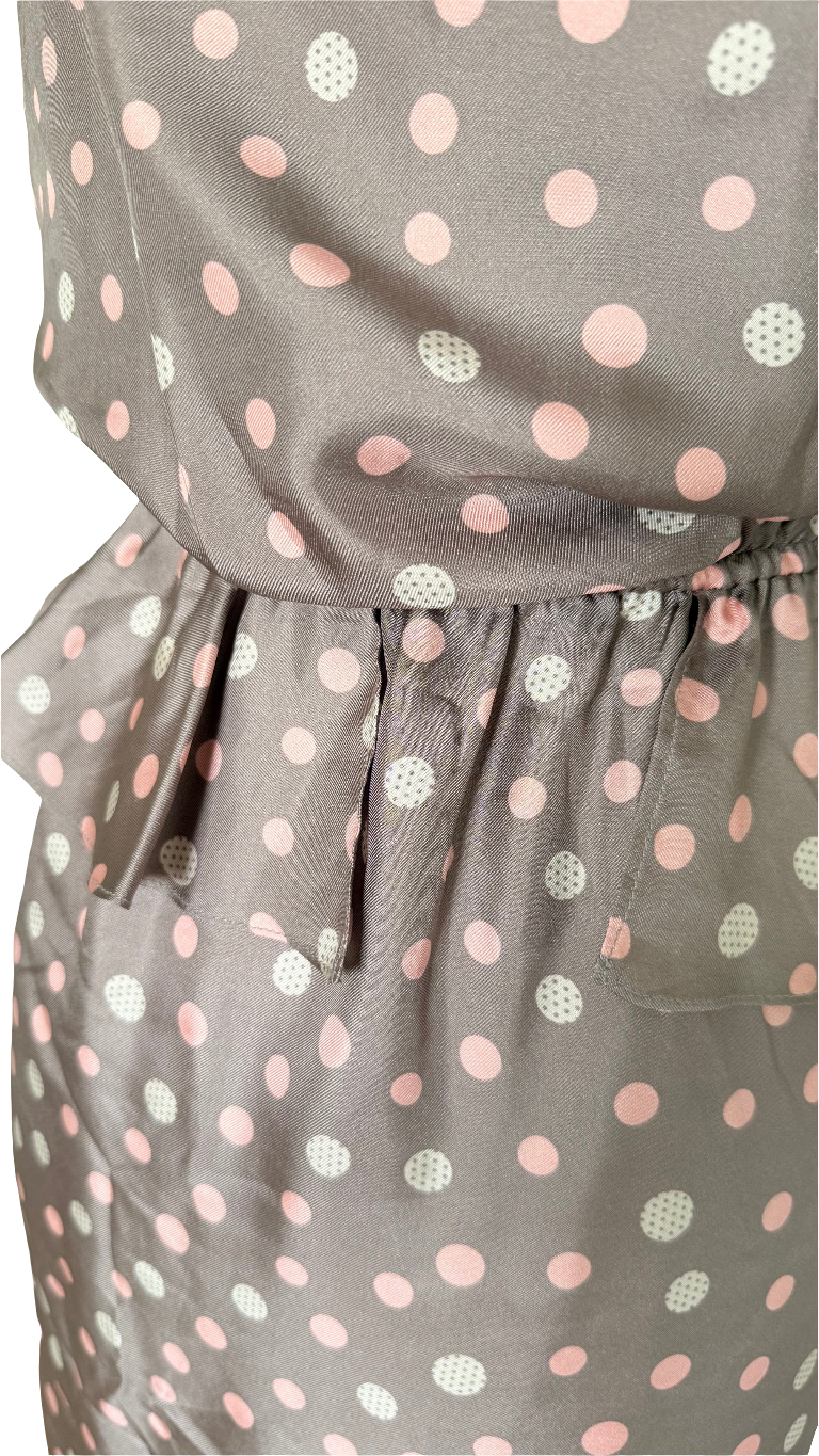 Vestido seda péplum Dolores Promesas Earth • Talla M