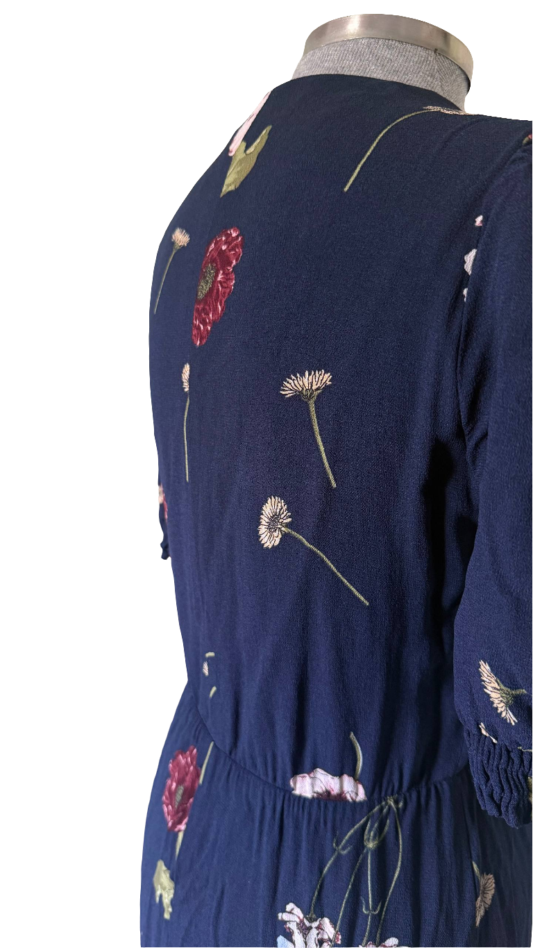 Vestido floral azul marino Reformation • Talla S