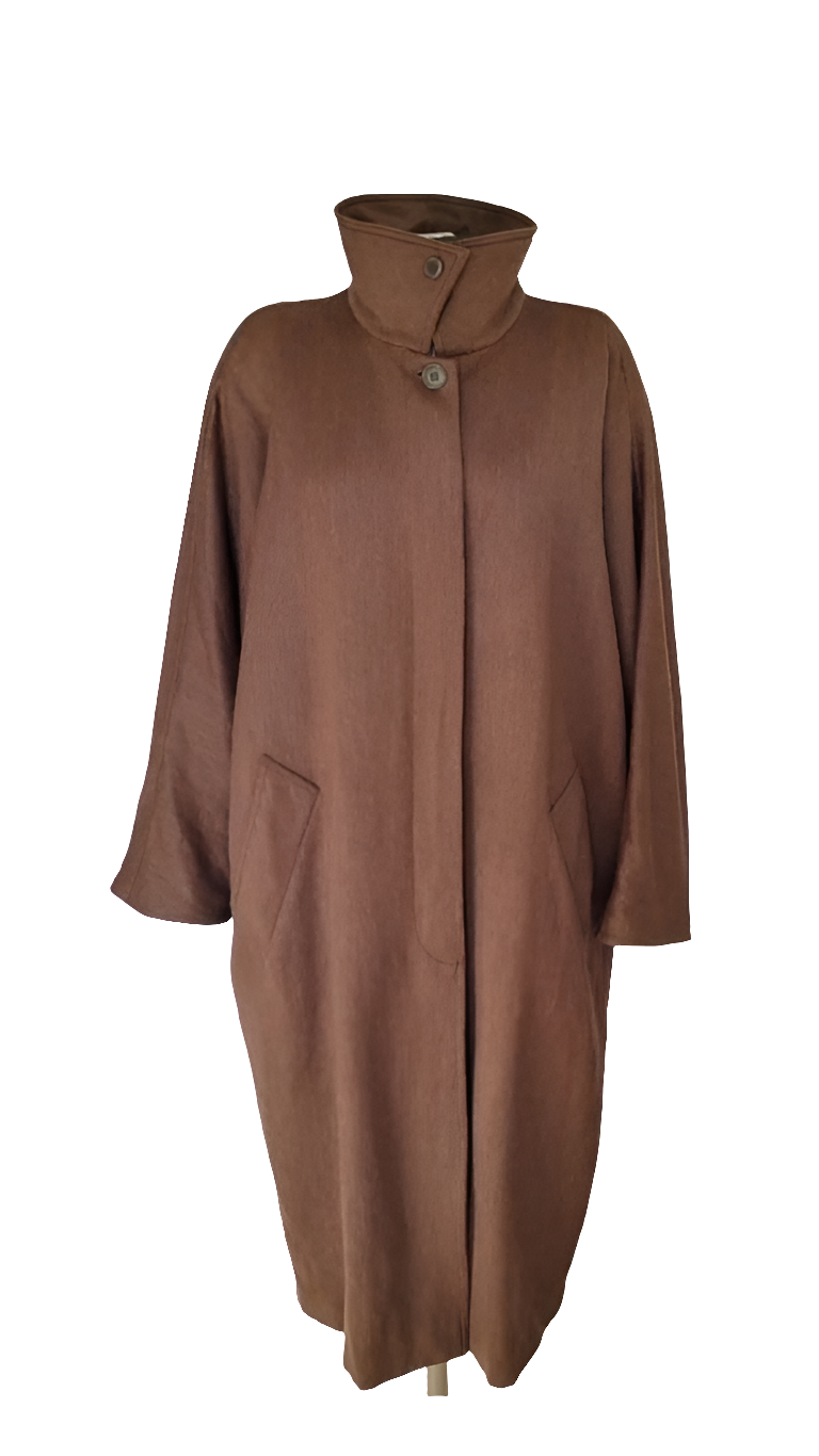 Abrigo largo marrón lana virgen Max Mara • Talla L