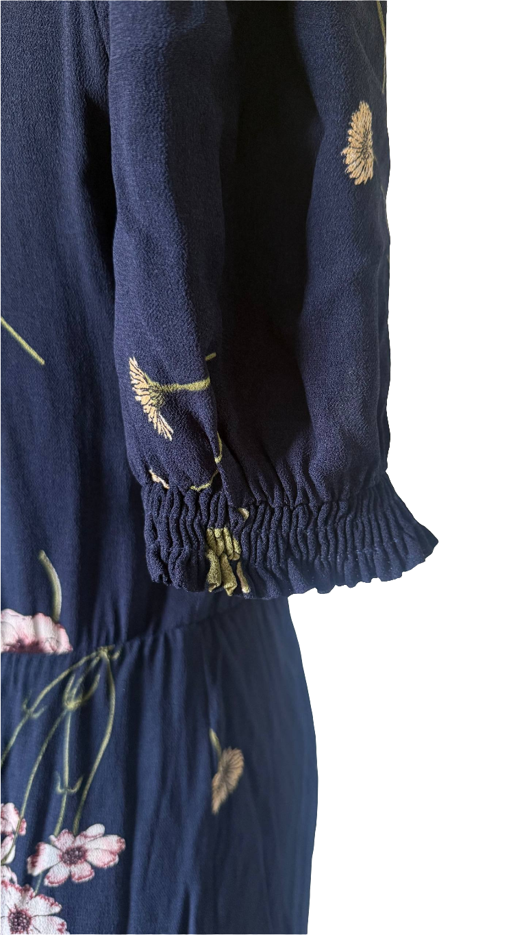 Vestido floral azul marino Reformation • Talla S