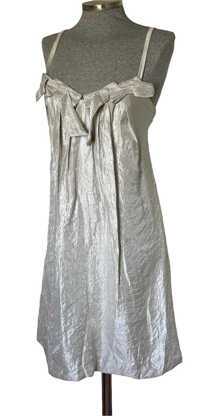 Vestido plateado Mango • Talla L