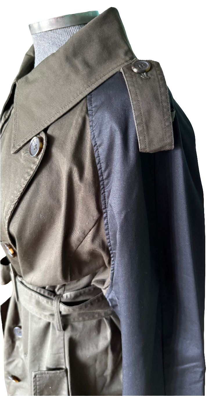 Gabardina caqui bicolor Altuzarra • Talla XL