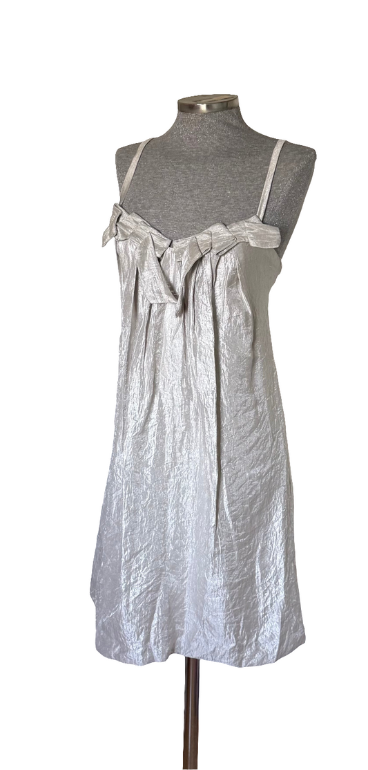 Vestido plateado Mango • Talla L