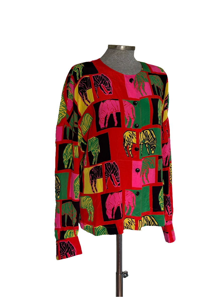 Blusa vintage seda Escada by Margaretha Ley • Talla XL