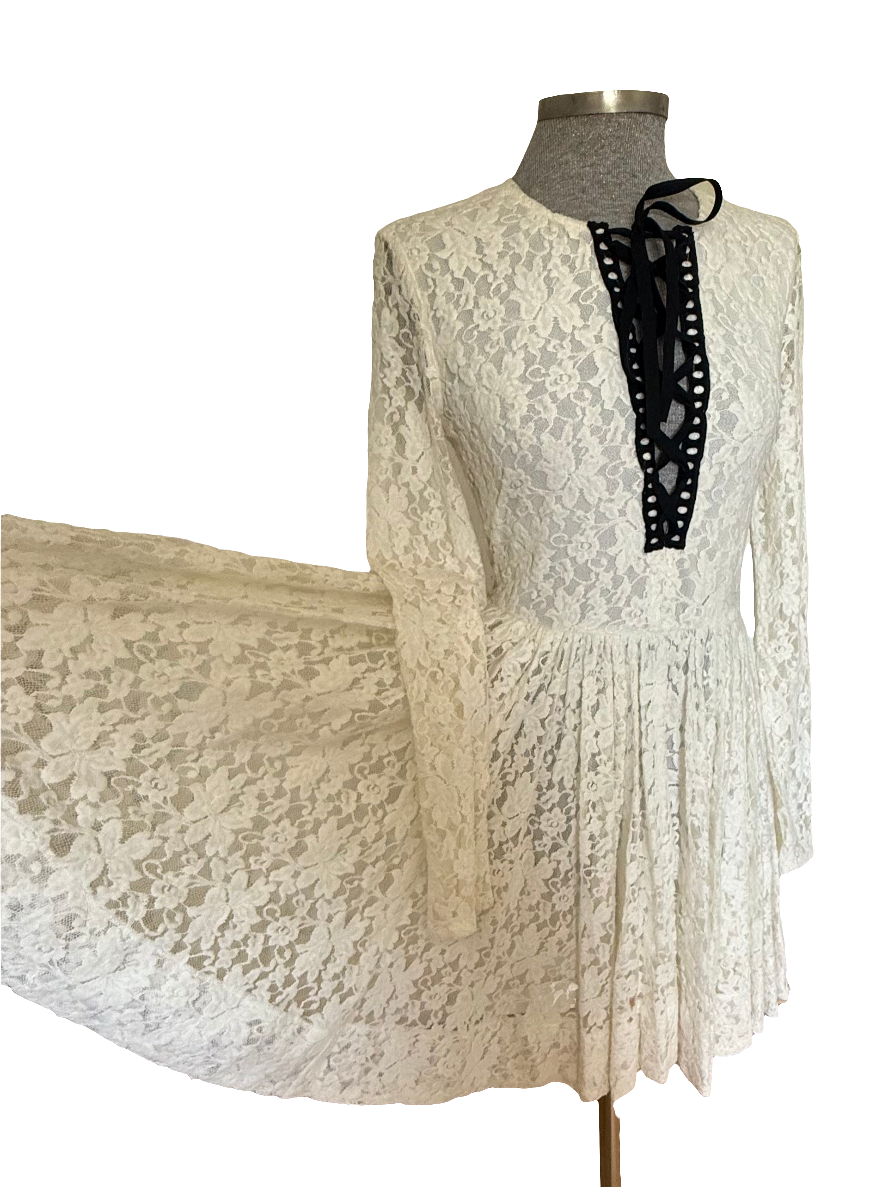 Vestido encaje Robby Ecru Maje • Talla S