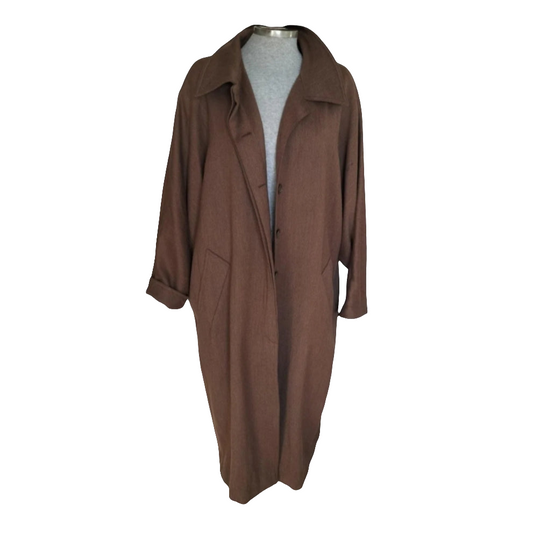 Abrigo largo marrón lana virgen Max Mara • Talla L