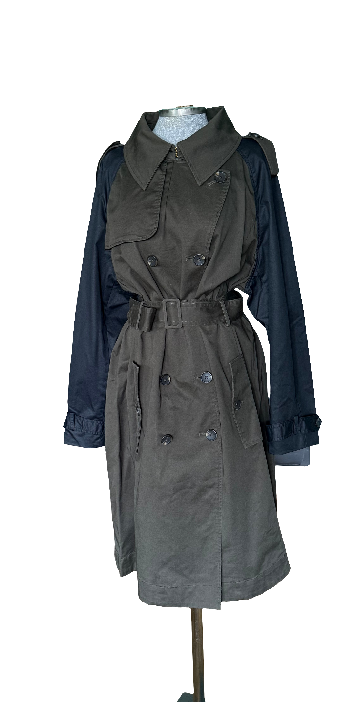Gabardina caqui bicolor Altuzarra • Talla XL