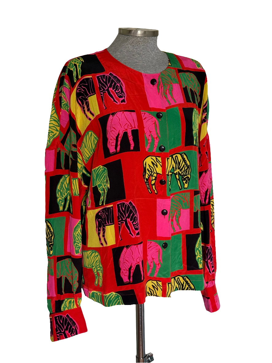 Blusa vintage seda Escada by Margaretha Ley • Talla XL