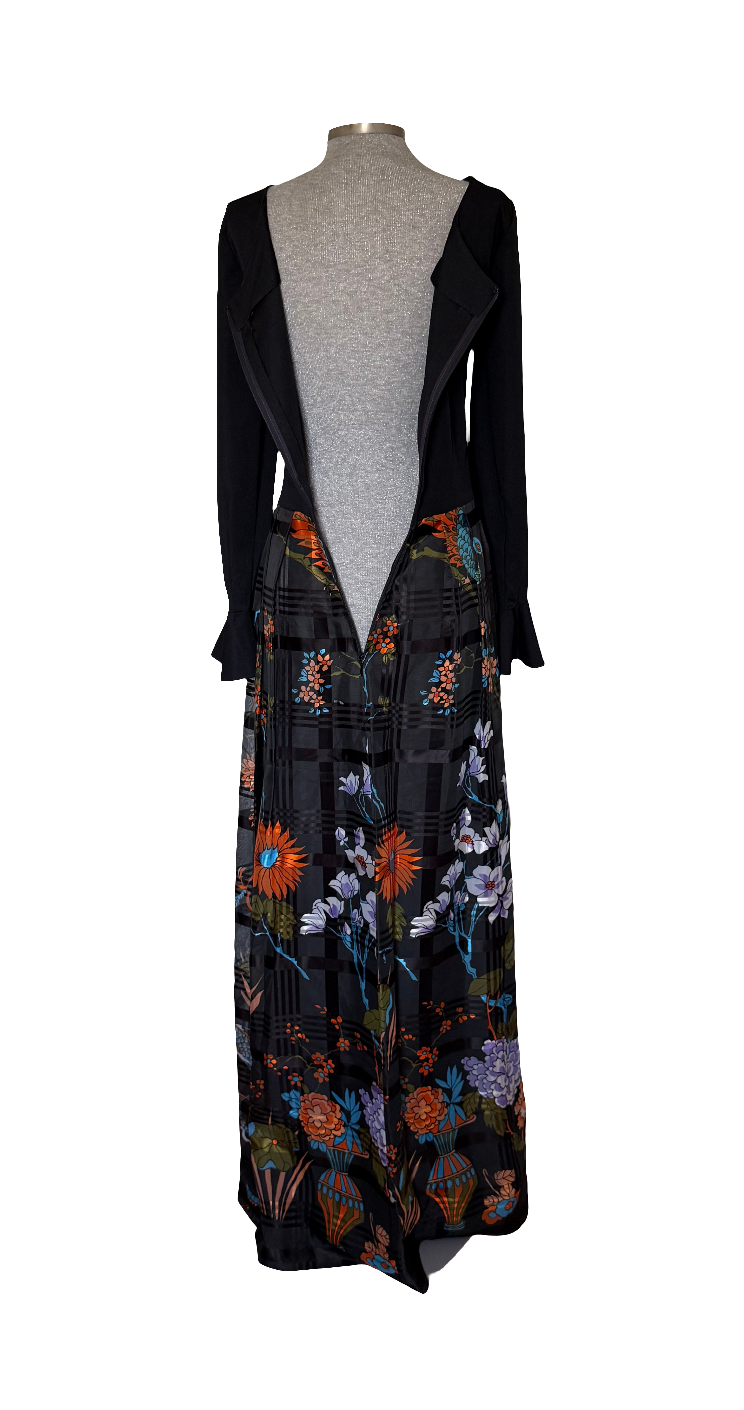 Vestido largo estampado oriental • Talla L